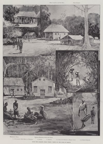 Avec la force de campagne Ashanti, vues sur la ligne de marche - Henry Charles Seppings Wright
